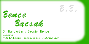 bence bacsak business card